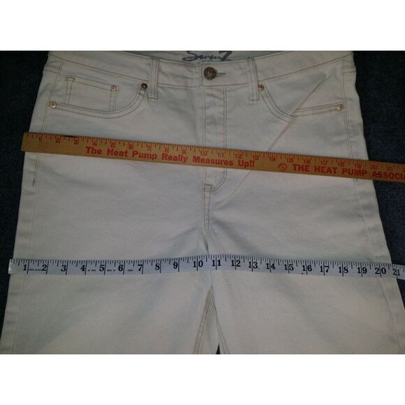 Seven7 Jeans Slim Straight Jeans Women Sz 12 White Denim Everyday Boho - Picture 2 of 9